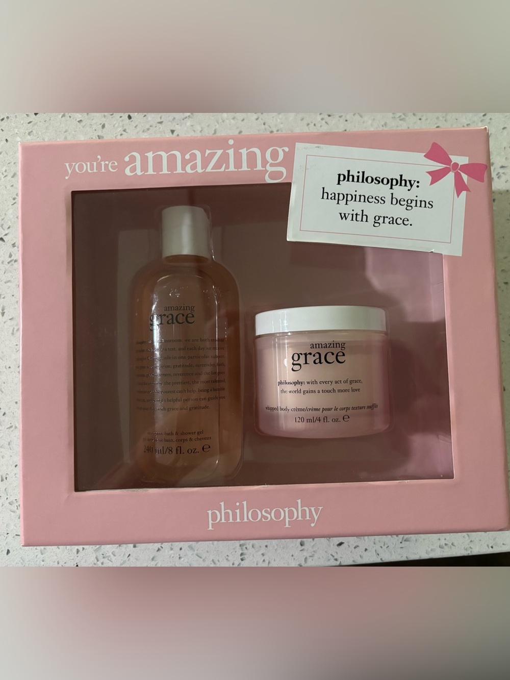Philosophy Amazing Grace Shower Gel & Body Cream Gift Set - Pink
